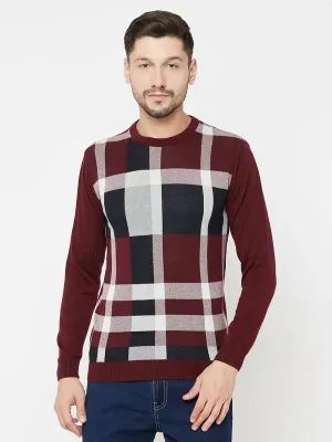 Men Wine Sweaters