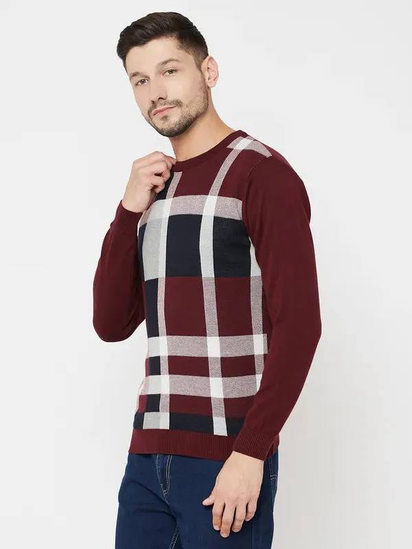 Men Wine Sweaters