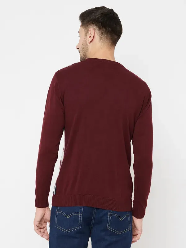 Men Wine Sweaters