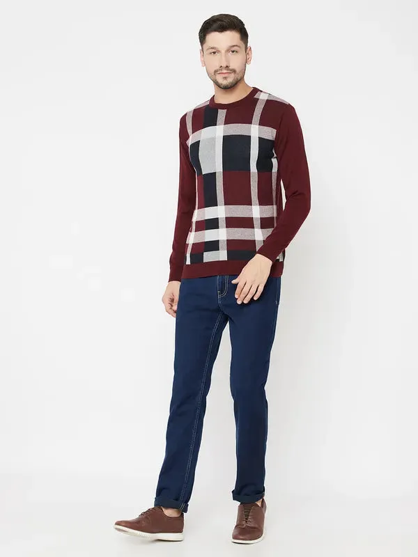 Men Wine Sweaters