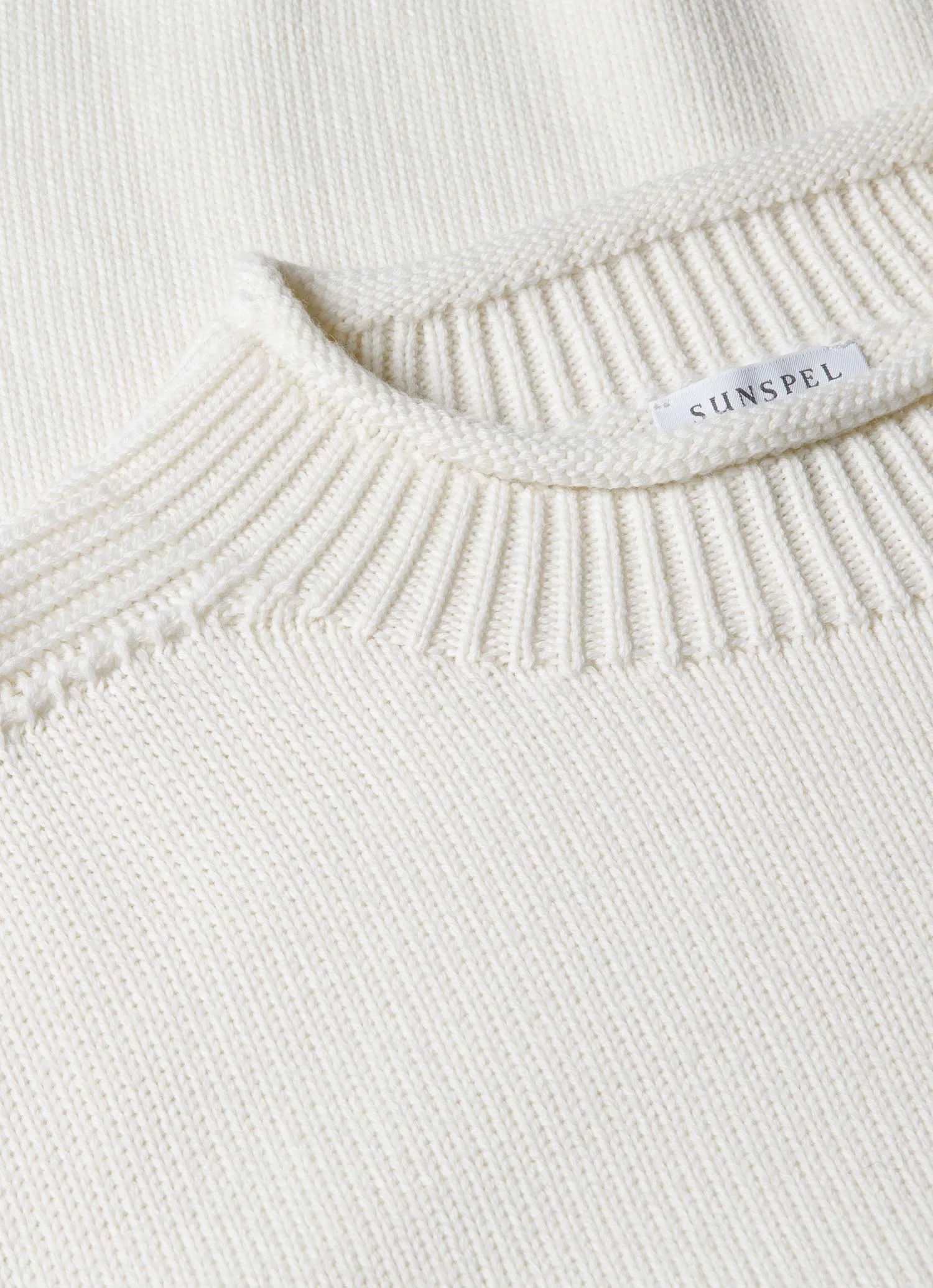 Men's English Merino Fisherman Jumper in Ecru