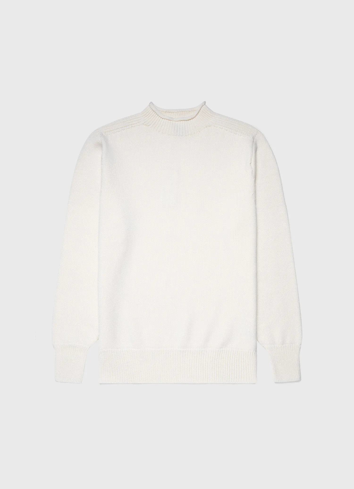 Men's English Merino Fisherman Jumper in Ecru