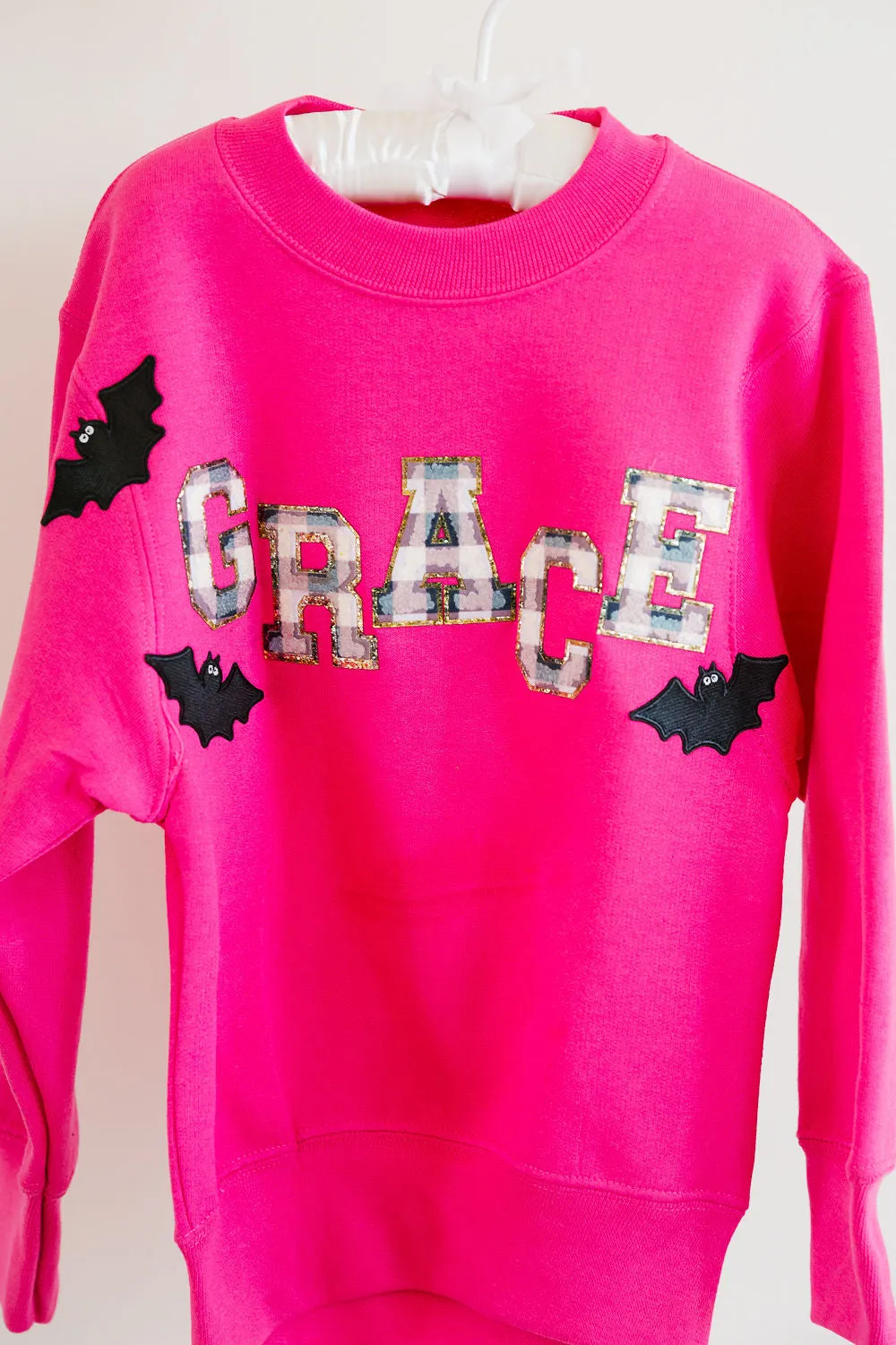 MINI KIDS CUSTOM HALLOWEEN PINK PULLOVER