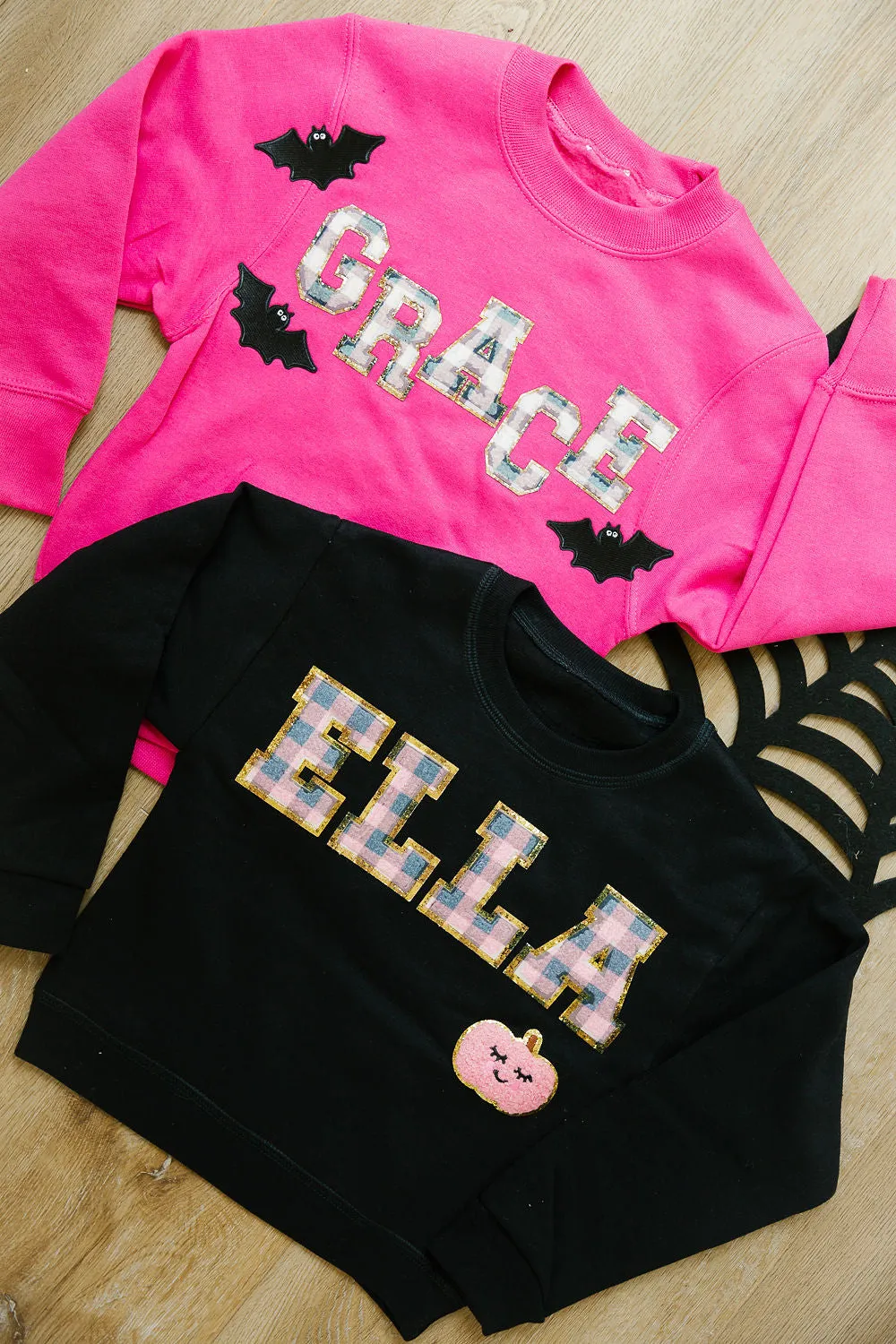 MINI KIDS CUSTOM HALLOWEEN PINK PULLOVER
