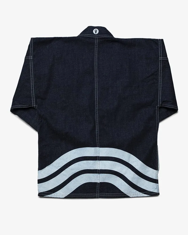 Modern Happi Jacket, Denim, Hikeshi