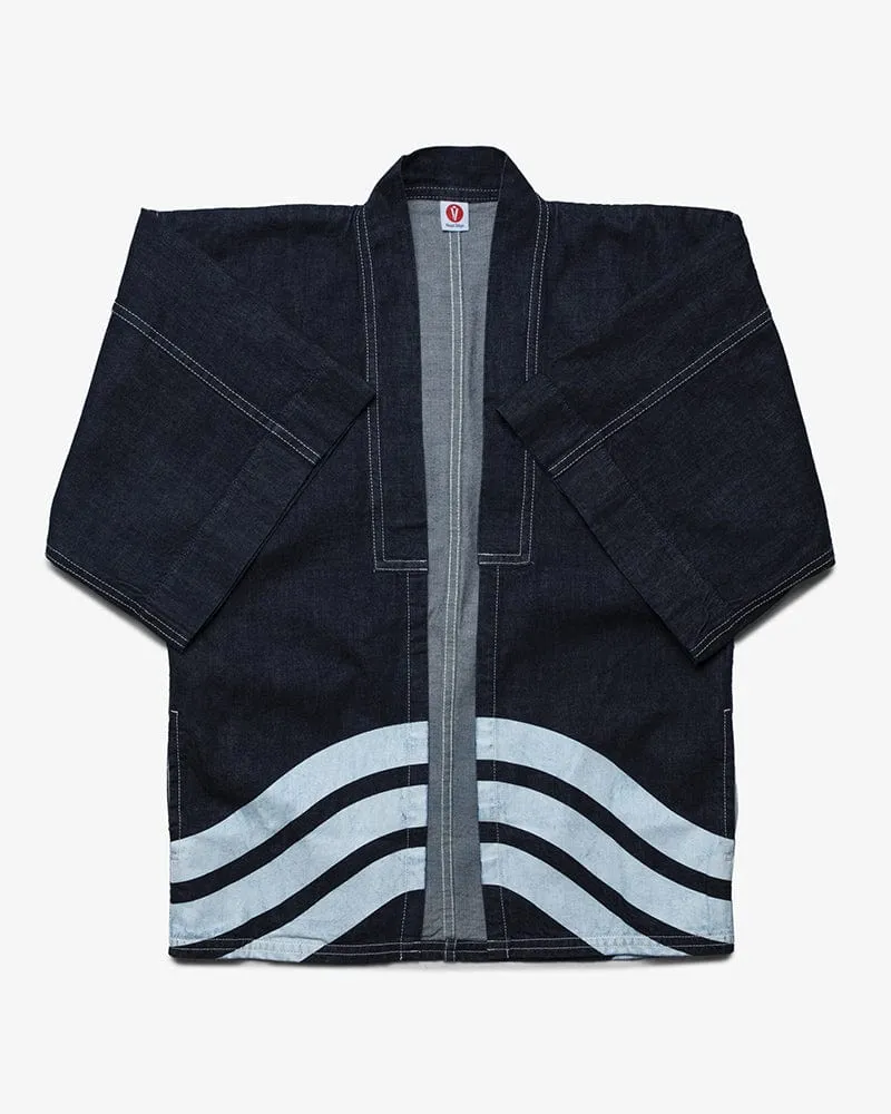 Modern Happi Jacket, Denim, Hikeshi