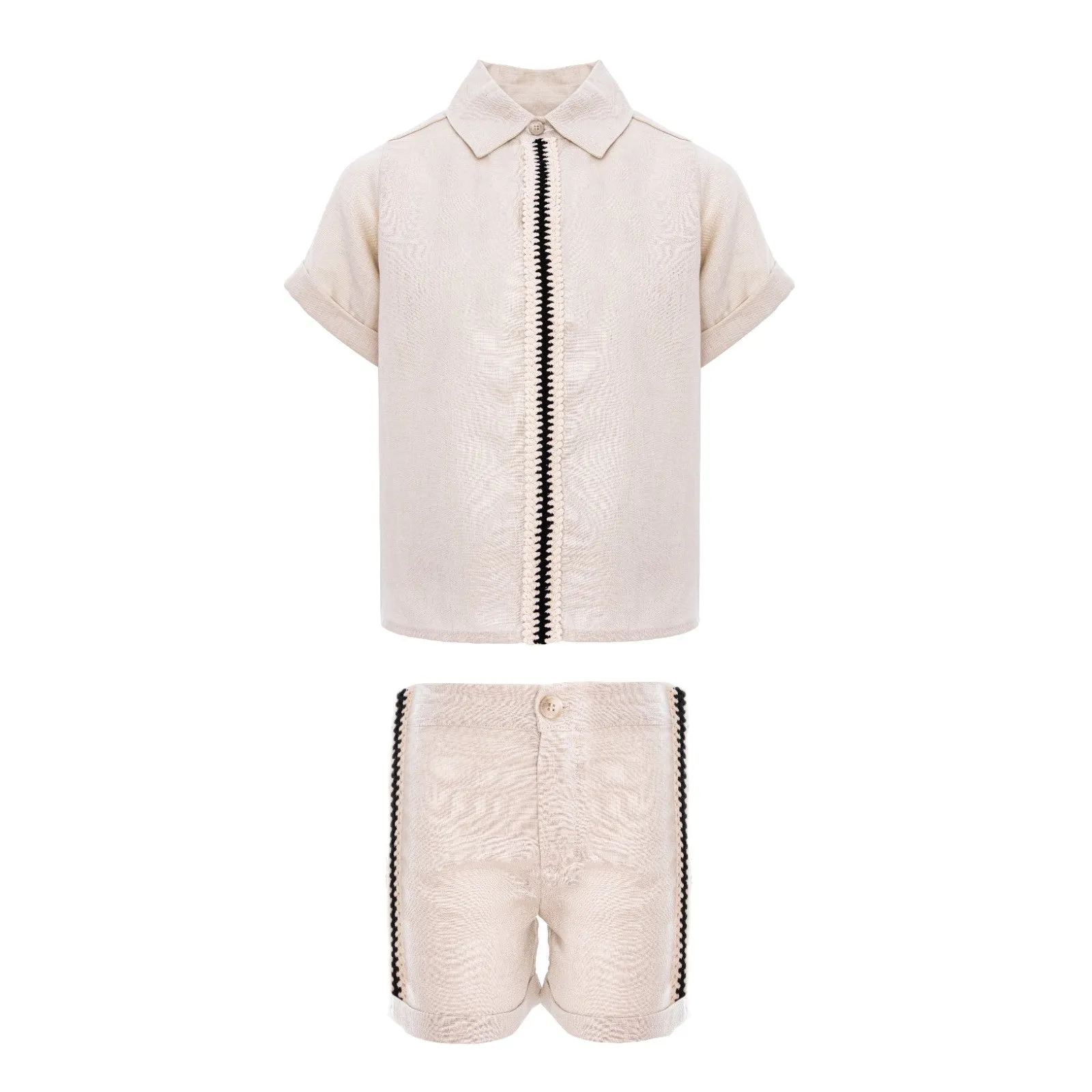 Pernille Light Blue Crochet Band Boys Set