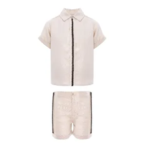 Pernille Light Blue Crochet Band Boys Set