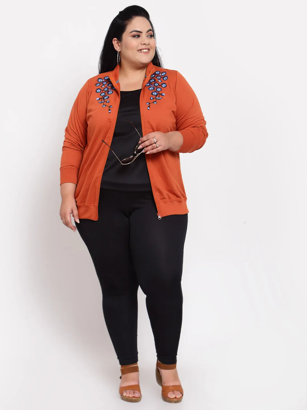 plusS Women Orange Sweatshirt