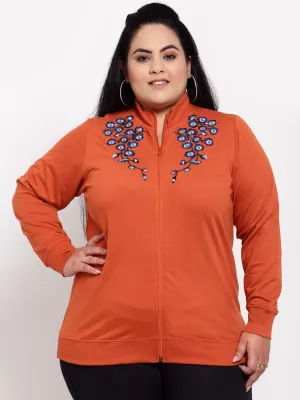 plusS Women Orange Sweatshirt