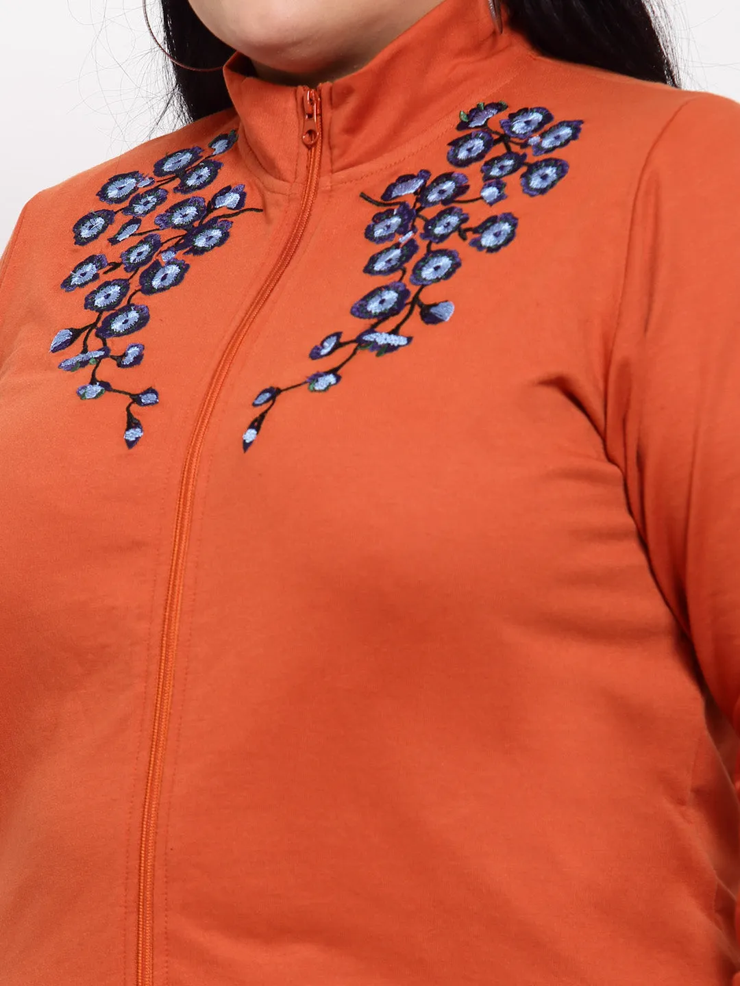 plusS Women Orange Sweatshirt