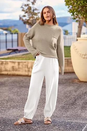 PRETTYGARDEN Women's 2 Piece Tracksuit Outfit Long Sleeve Pullover Top High Waisted Sweatpants with Pockets (Dark Green,Small)