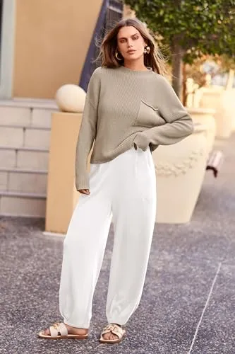 PRETTYGARDEN Women's 2 Piece Tracksuit Outfit Long Sleeve Pullover Top High Waisted Sweatpants with Pockets (Dark Green,Small)