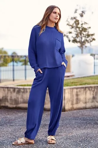 PRETTYGARDEN Women's 2 Piece Tracksuit Outfit Long Sleeve Pullover Top High Waisted Sweatpants with Pockets (Dark Green,Small)