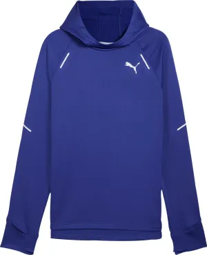 Puma Run Grid Fleece Mens Running Hoody - Blue