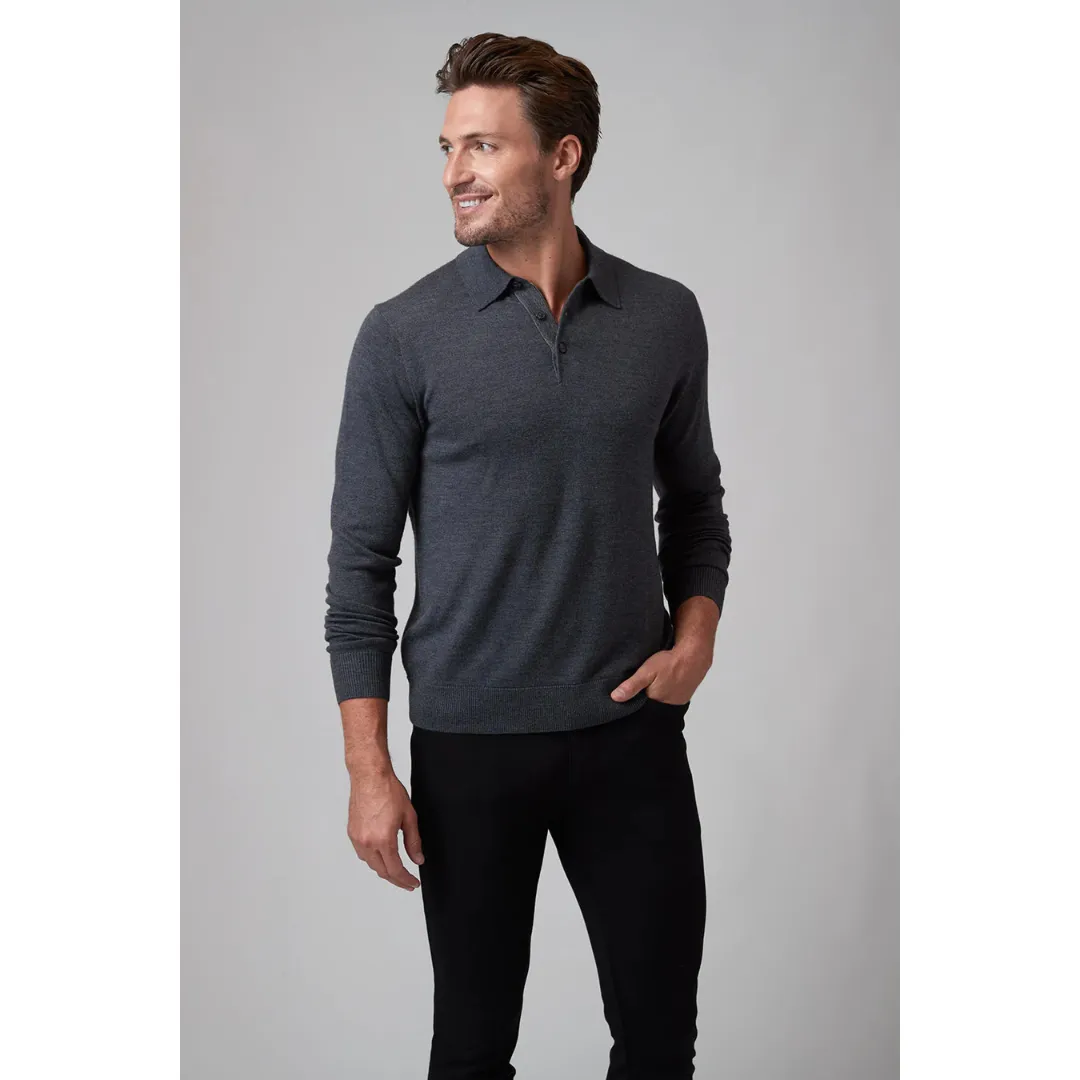 Raffi The Logan Long Sleeves 2-Button Polo Sweater