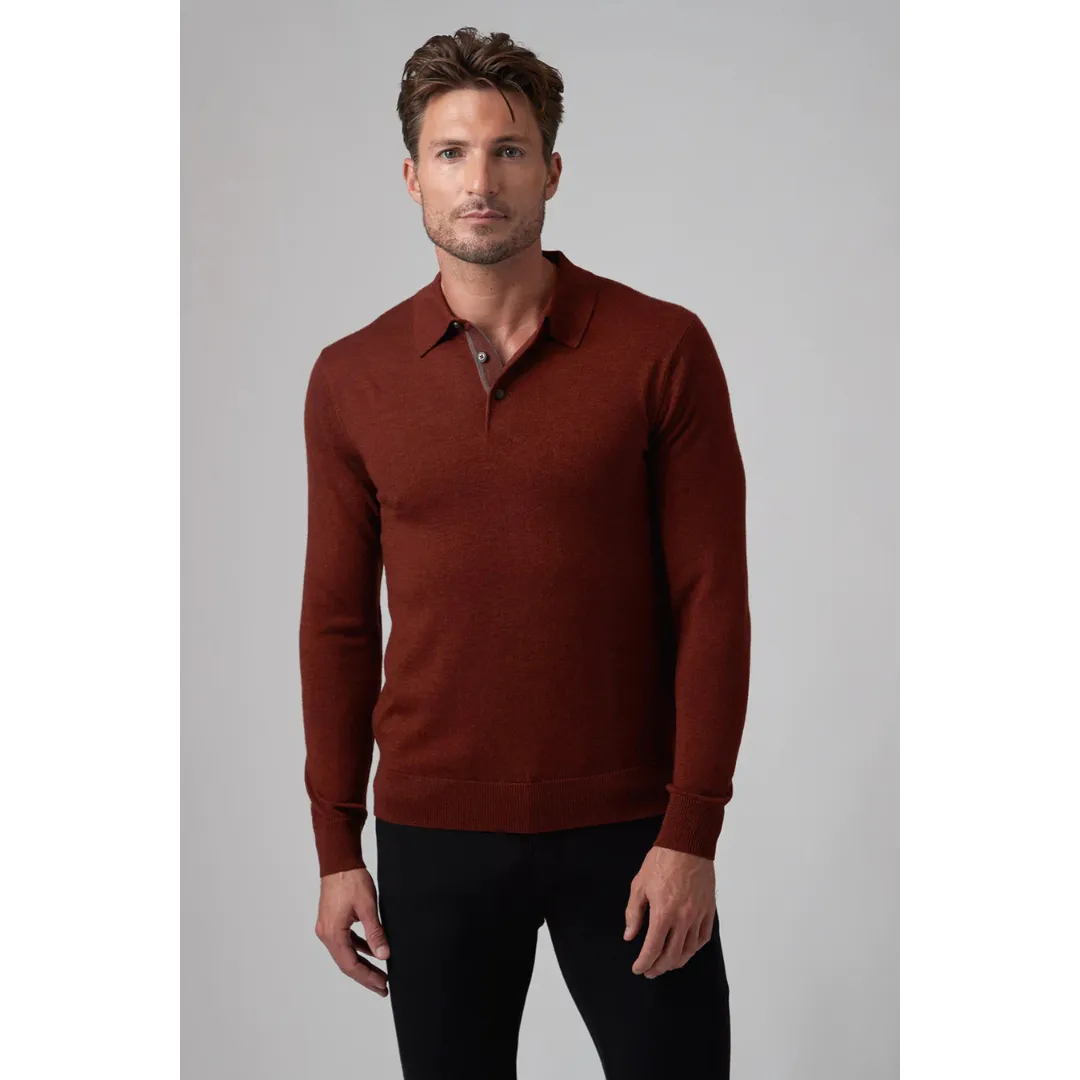 Raffi The Logan Long Sleeves 2-Button Polo Sweater