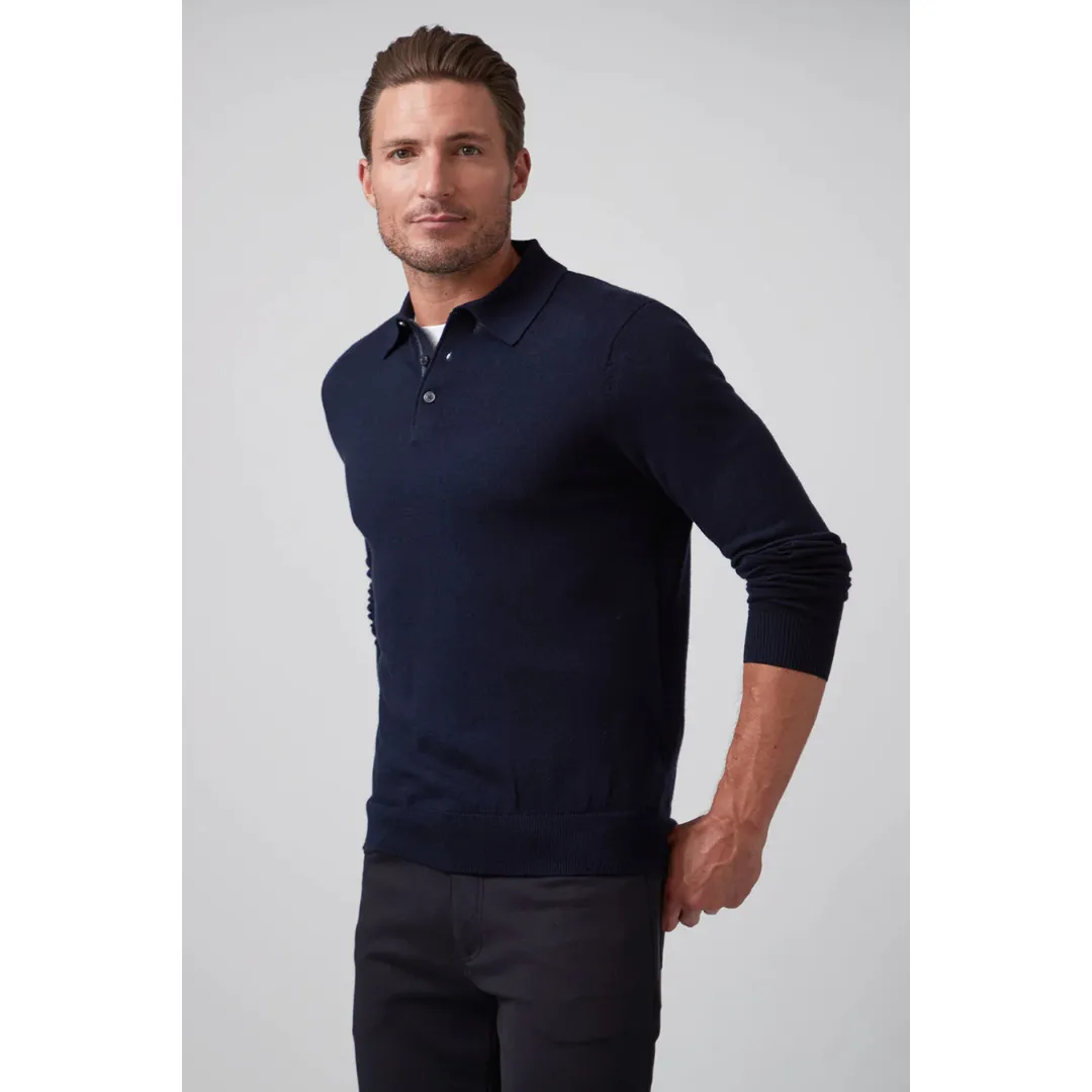 Raffi The Logan Long Sleeves 2-Button Polo Sweater