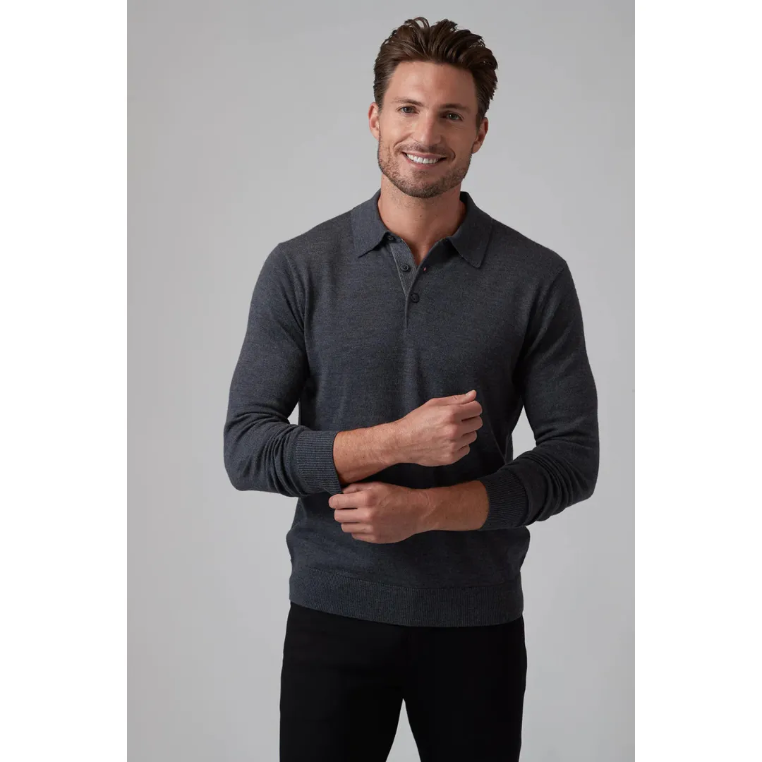 Raffi The Logan Long Sleeves 2-Button Polo Sweater