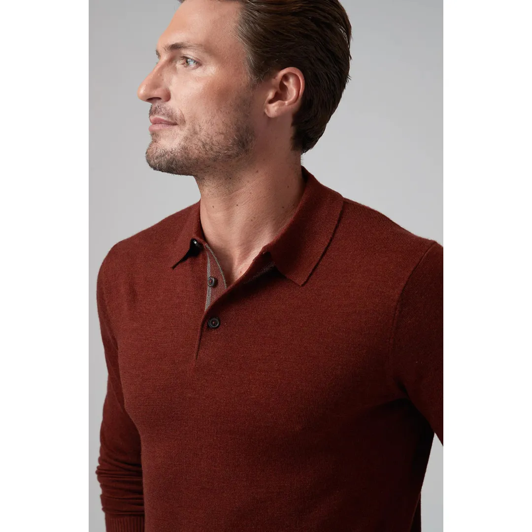 Raffi The Logan Long Sleeves 2-Button Polo Sweater