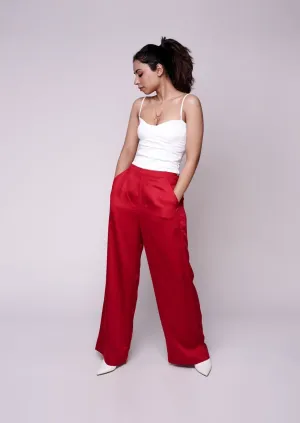 Red Satin Pants (Clearance Sale)