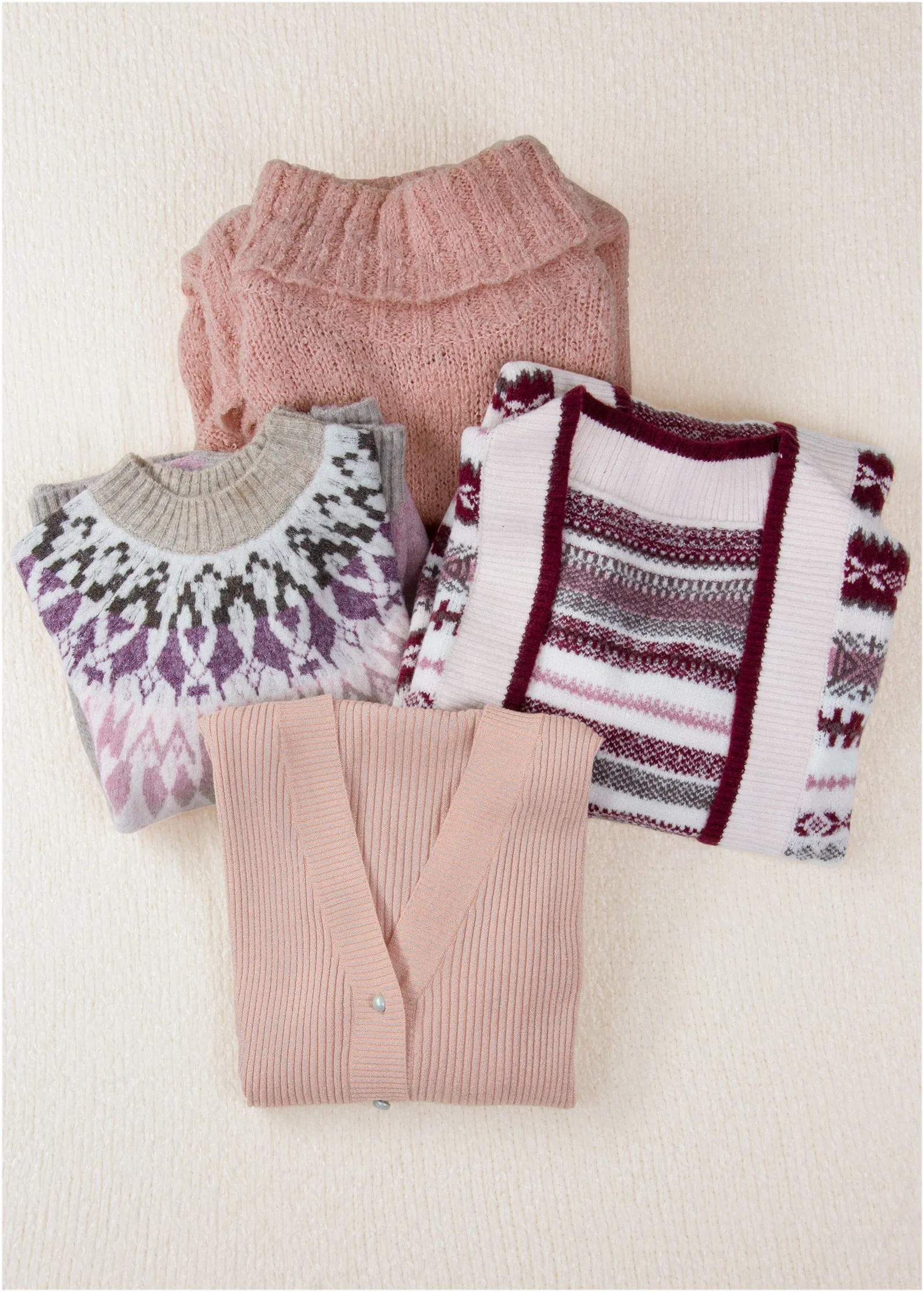 Shimmer Ribbed Cardigan - Peach
