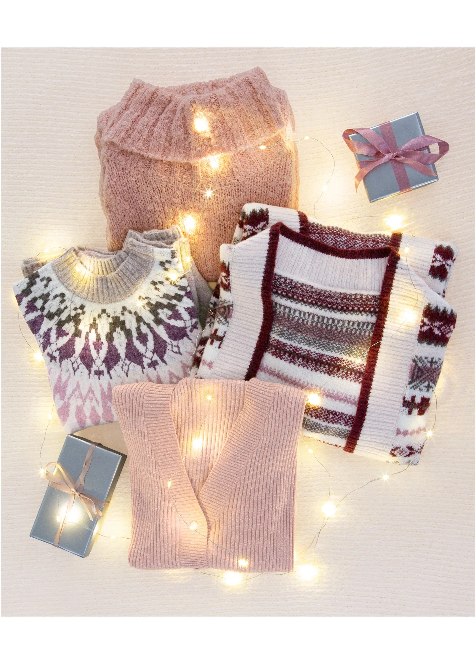 Shimmer Ribbed Cardigan - Peach