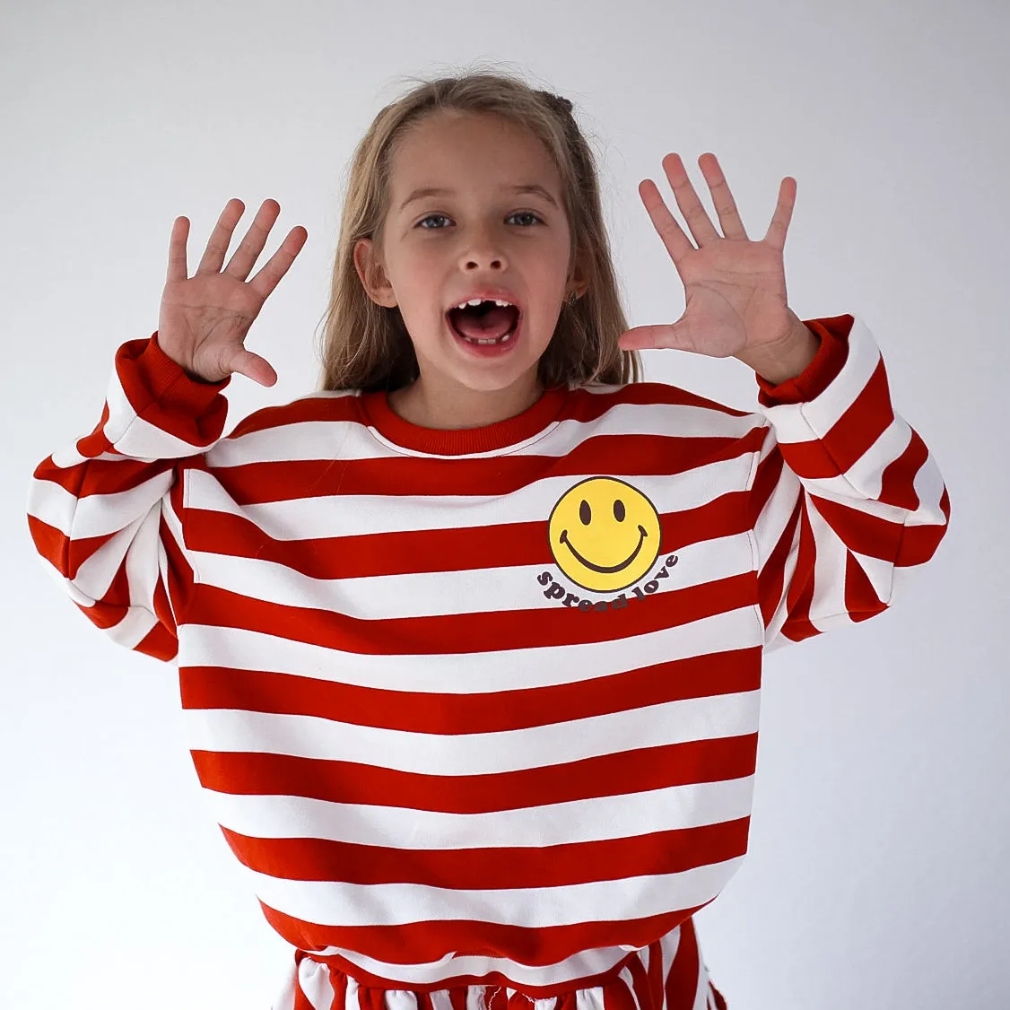 SMILE STRIPED | oversized  drop shoulder | KIDS
