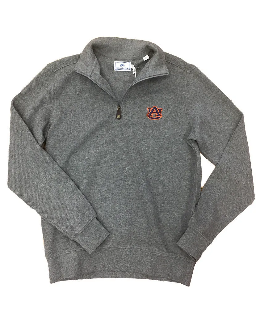 Southern Tide - Flat Back Rib 1/4 Zip - Heathered - Auburn