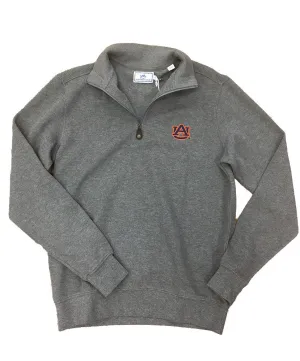 Southern Tide - Flat Back Rib 1/4 Zip - Heathered - Auburn