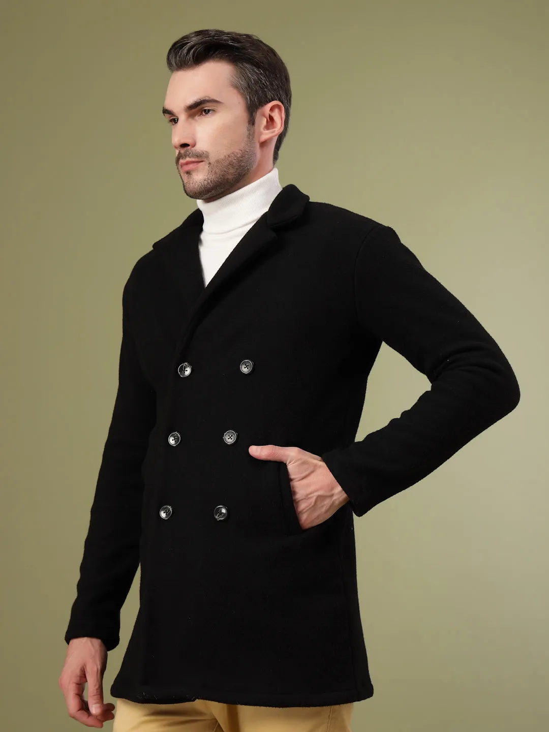 Stylish Fleece Lapel Collar Coat