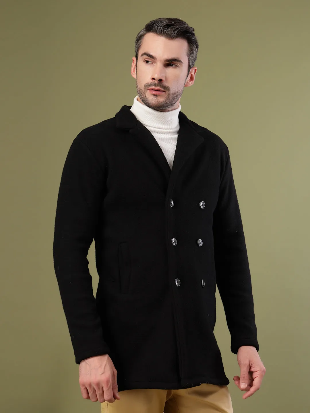 Stylish Fleece Lapel Collar Coat