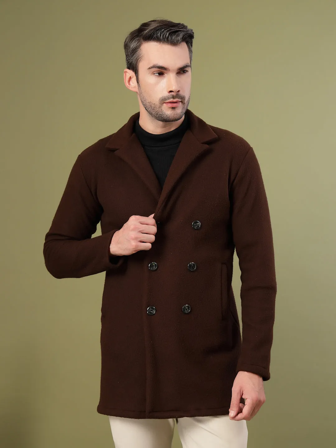 Stylish Fleece Lapel Collar Coat