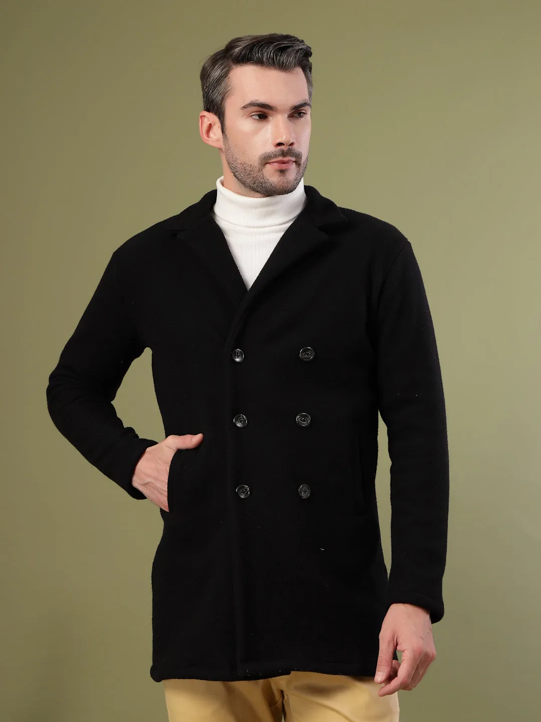 Stylish Fleece Lapel Collar Coat