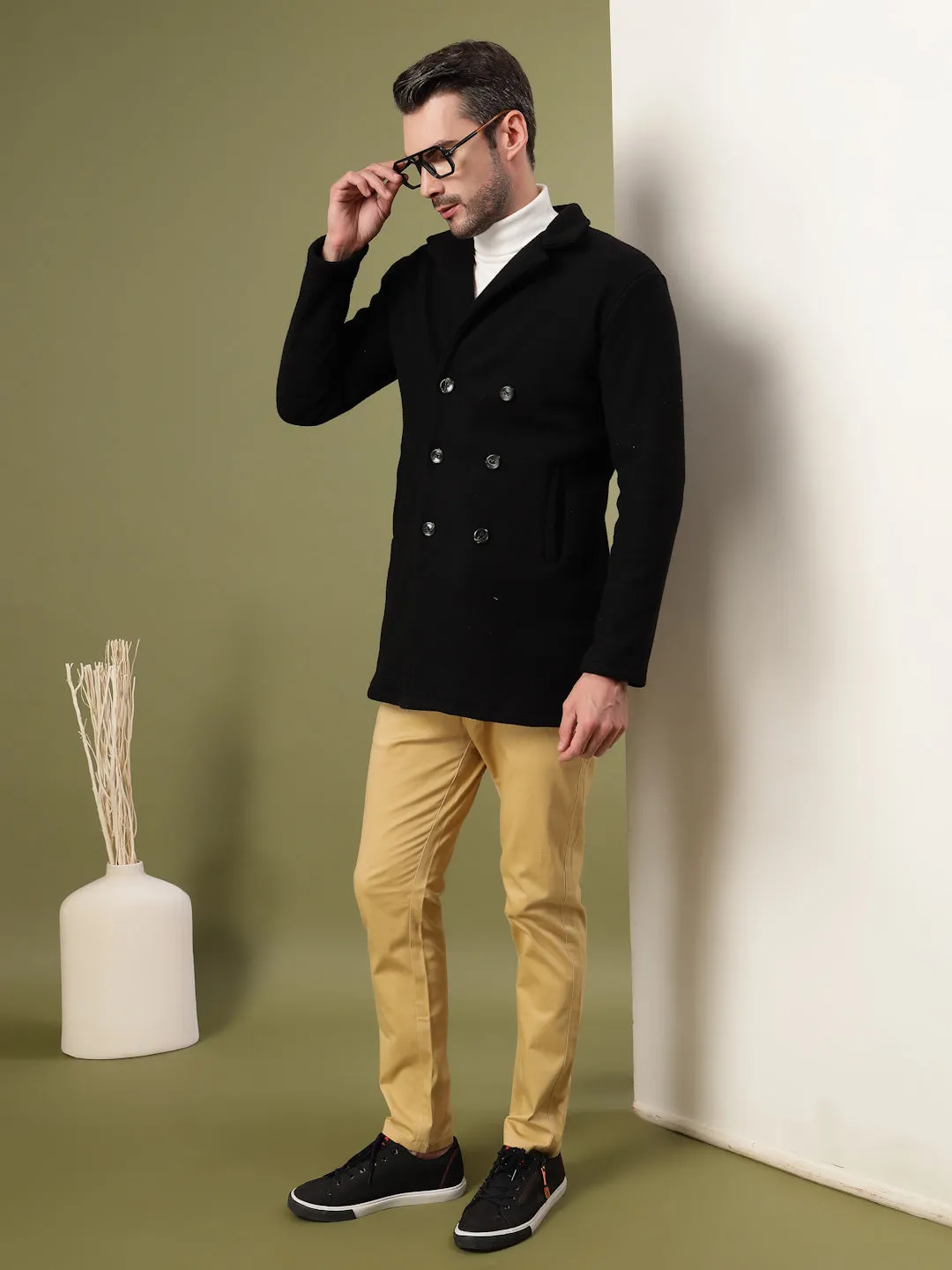 Stylish Fleece Lapel Collar Coat