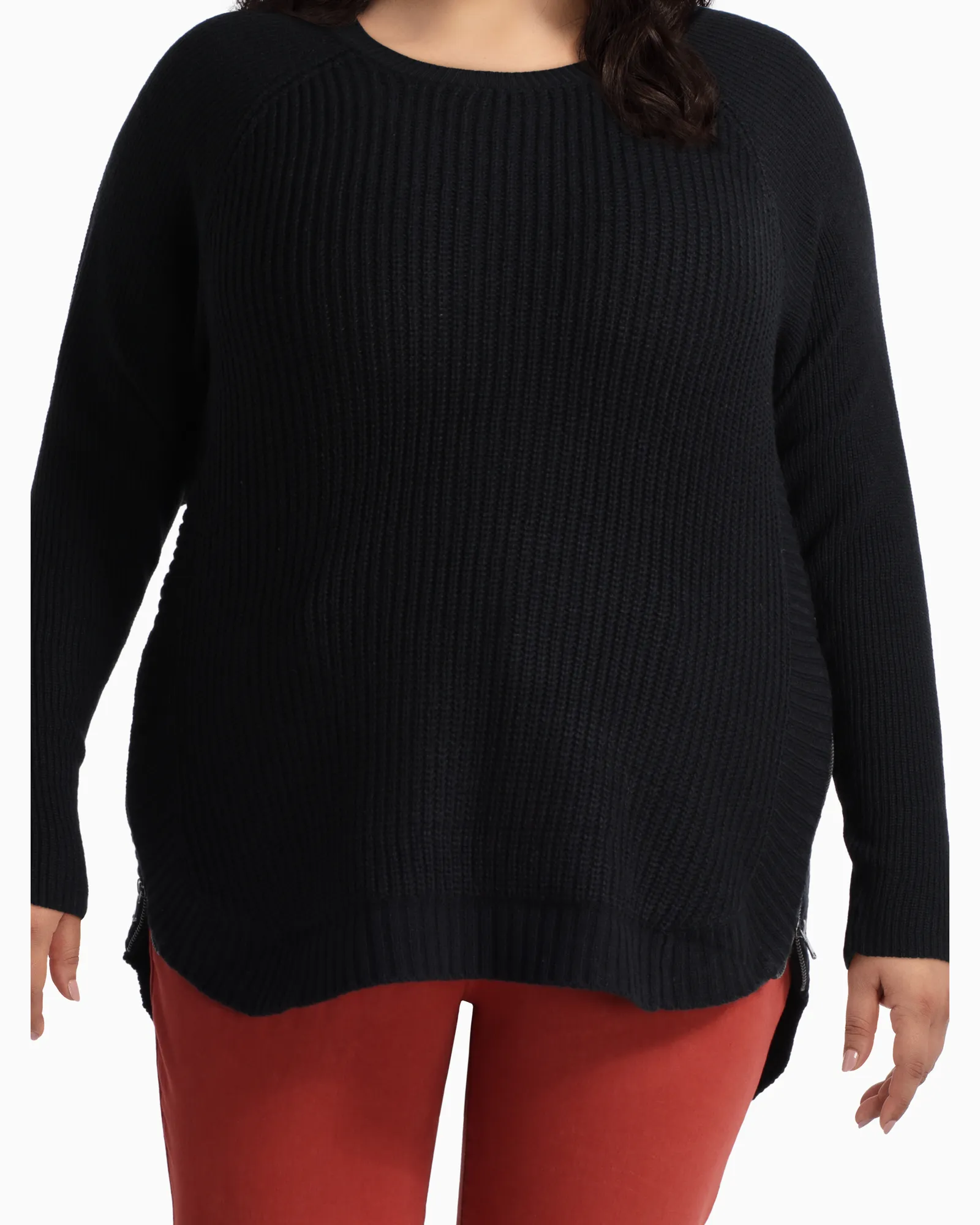 Tanya Side Zip Sweater | Black
