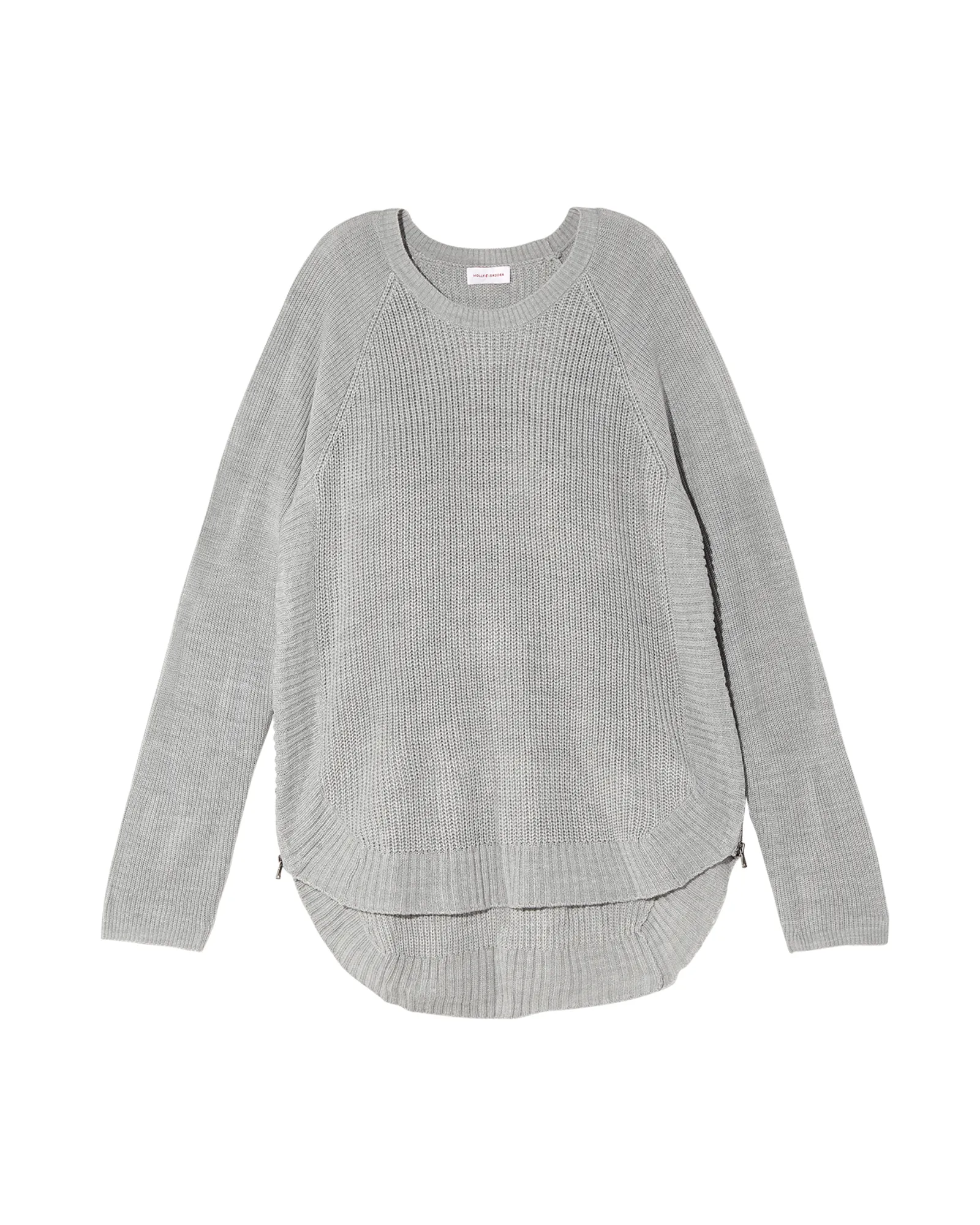 Tanya Side Zip Sweater | Light Grey