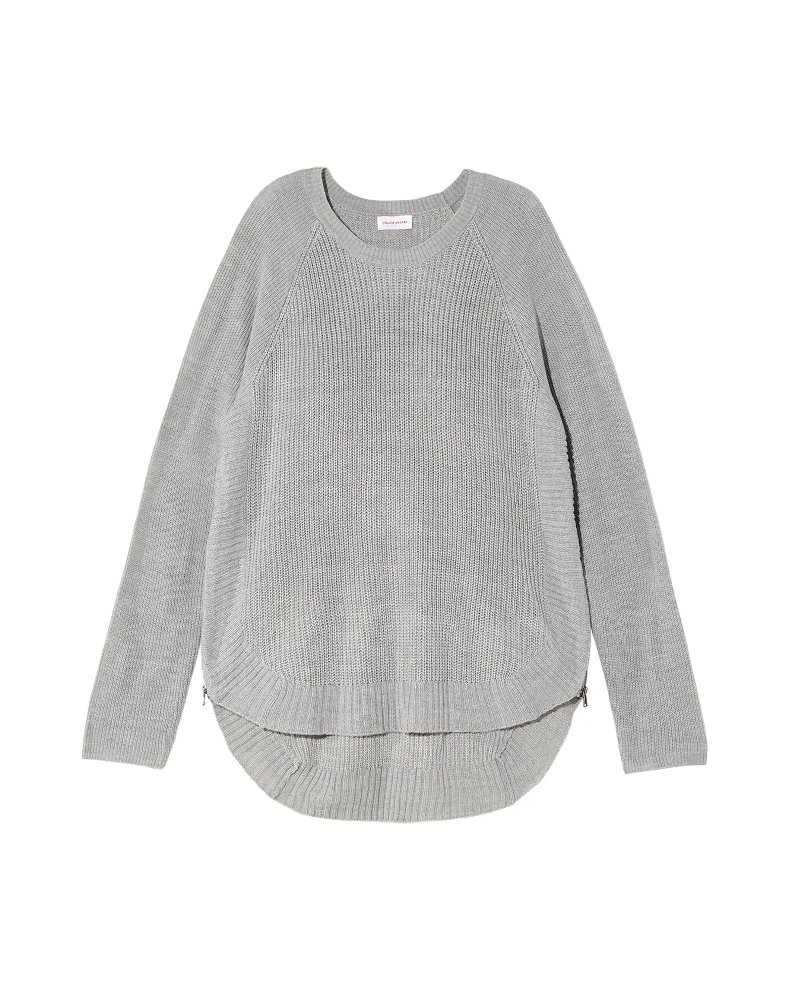 Tanya Side Zip Sweater | Light Grey