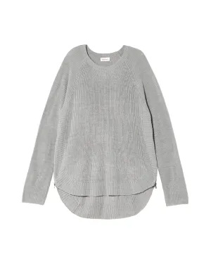 Tanya Side Zip Sweater | Light Grey