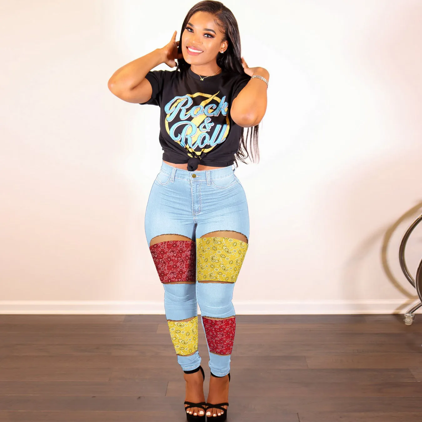 TG Woman Stretch Jeans Slim Pencil Pants Ladies Plus Size