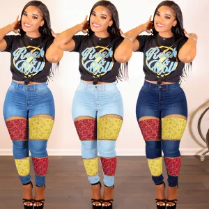 TG Woman Stretch Jeans Slim Pencil Pants Ladies Plus Size