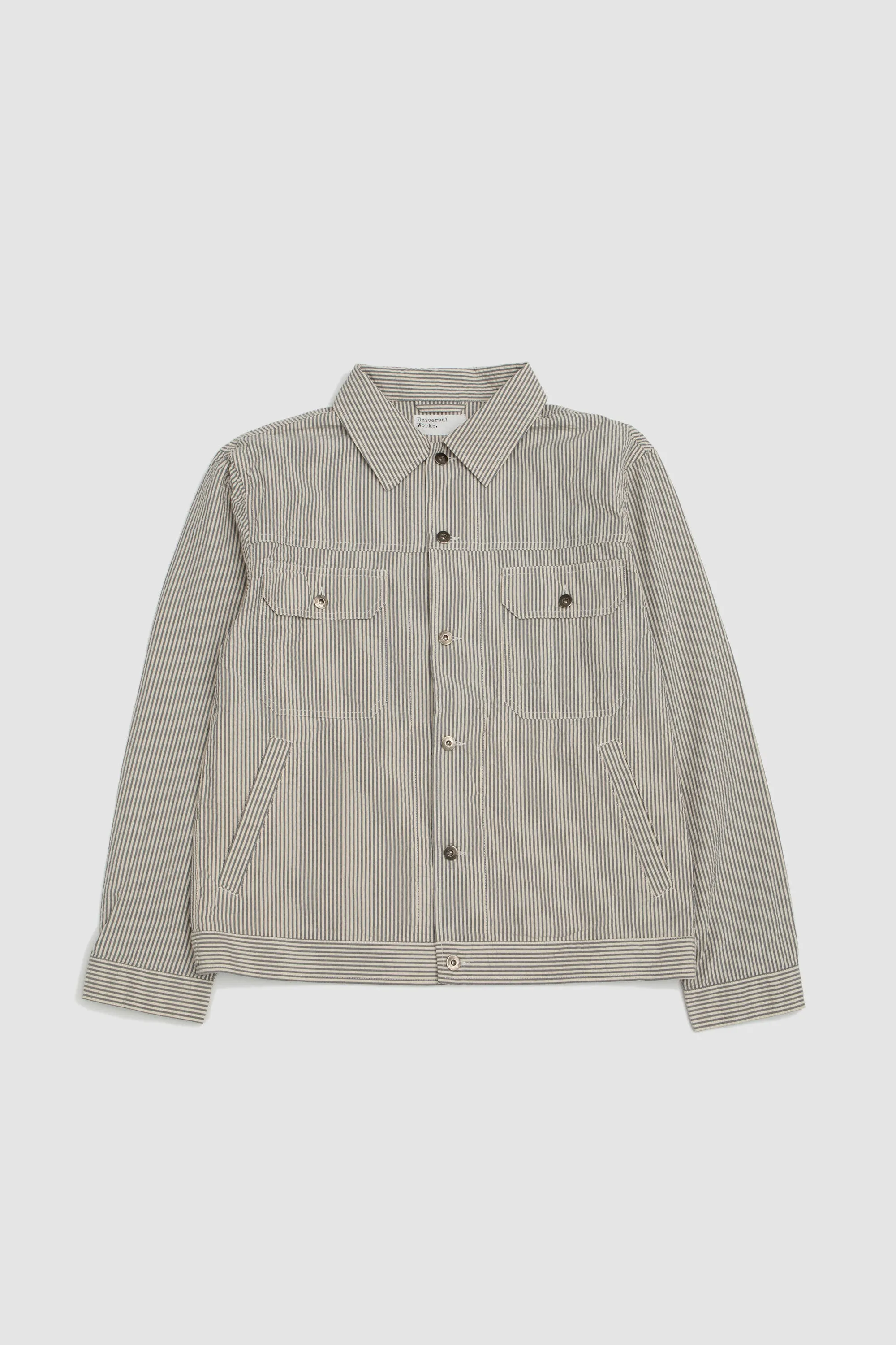 Trucker Jacket Derby Stripe Grey