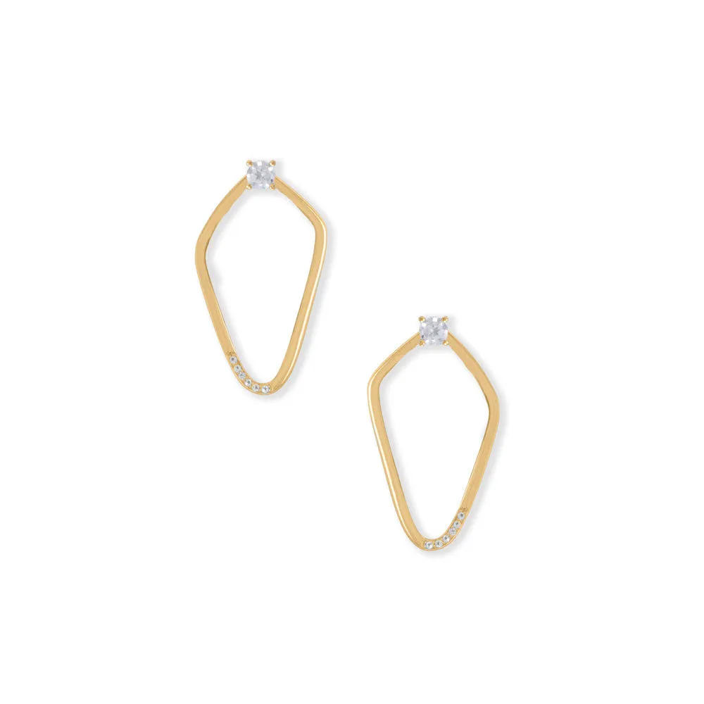 Two-In-One Moonstone and White Topaz Kite Earrings