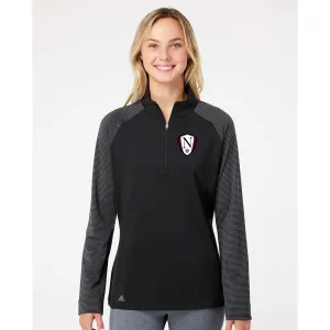 Walled Lake Northern Women's Soccer Adidas - Women's Stripe Block Quarter-Zip Pullover Embroidery