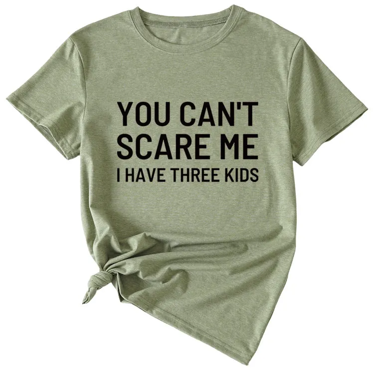 Women's Letter Print You Can't Scale Me Casual Round Neck Short Sleeves Shirt