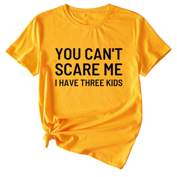 Women's Letter Print You Can't Scale Me Casual Round Neck Short Sleeves Shirt