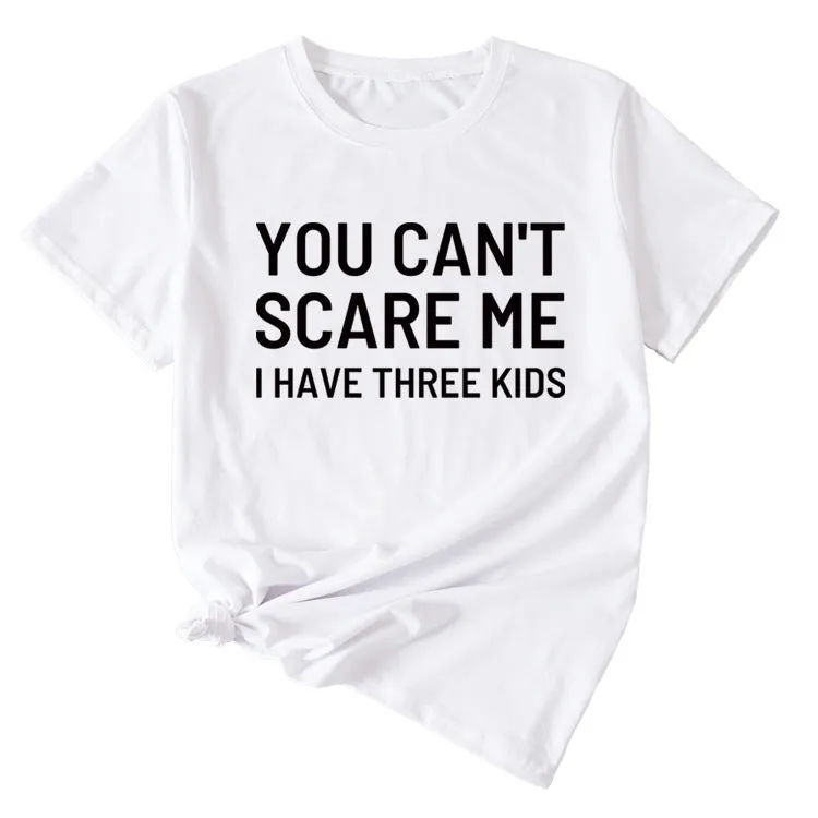 Women's Letter Print You Can't Scale Me Casual Round Neck Short Sleeves Shirt