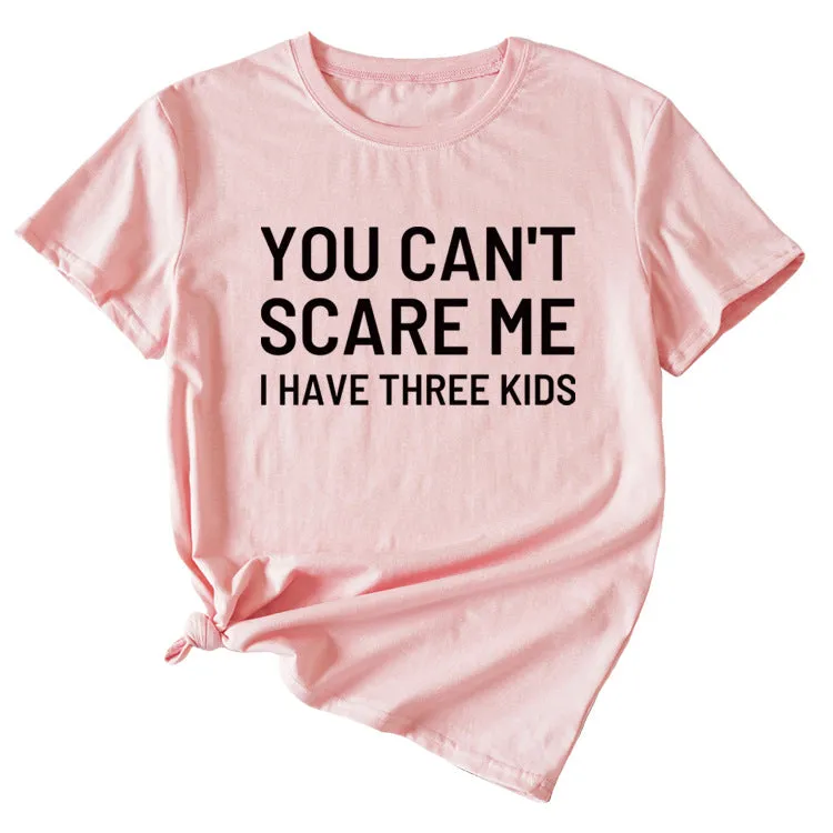 Women's Letter Print You Can't Scale Me Casual Round Neck Short Sleeves Shirt