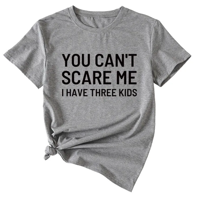 Women's Letter Print You Can't Scale Me Casual Round Neck Short Sleeves Shirt
