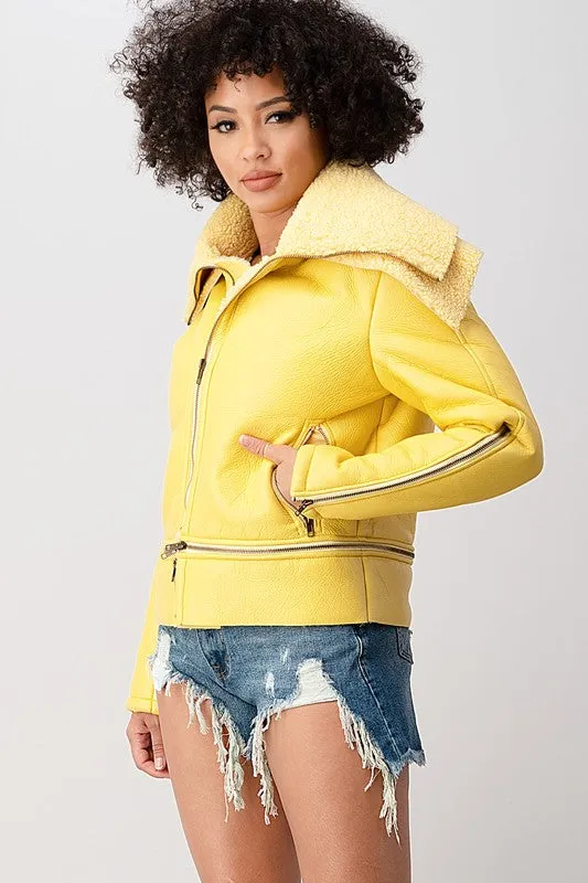 Zip It PU Fur Jacket